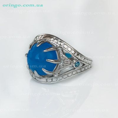 Каблучка, перстень из , Родування,  (Сапфірин), Синій, , стиль - , артикул - К 595 Ц_2 р